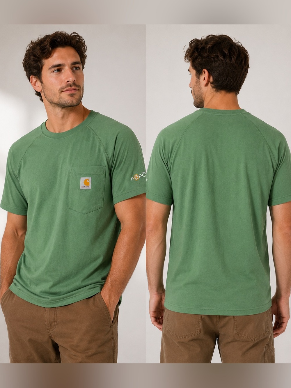 Carhartt Force Men’s Small Green Relaxed Fit Pocket Short Sleeve T-Shirt